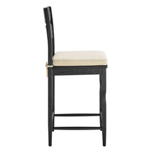 Load image into Gallery viewer, Jax Oak Wood Counter Stool With Wavy Razor Back and Cushion by Modway
