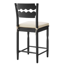 Load image into Gallery viewer, Jax Oak Wood Counter Stool With Wavy Razor Back and Cushion by Modway
