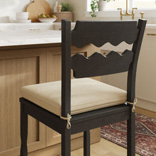 Load image into Gallery viewer, Jax Oak Wood Counter Stool With Wavy Razor Back and Cushion by Modway
