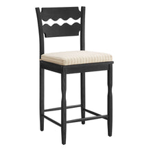 Load image into Gallery viewer, Jax Oak Wood Counter Stool With Wavy Razor Back and Cushion by Modway
