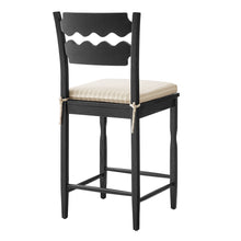 Load image into Gallery viewer, Jax Oak Wood Counter Stool With Wavy Razor Back and Cushion by Modway
