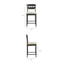 Load image into Gallery viewer, Jax Oak Wood Counter Stool With Wavy Razor Back and Cushion by Modway
