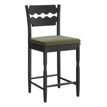 Load image into Gallery viewer, Jax Oak Wood Counter Stool With Wavy Razor Back and Cushion by Modway
