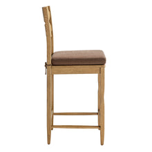 Load image into Gallery viewer, Jax Oak Wood Counter Stool With Wavy Razor Back and Cushion by Modway
