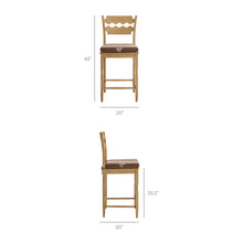 Load image into Gallery viewer, Jax Oak Wood Counter Stool With Wavy Razor Back and Cushion by Modway

