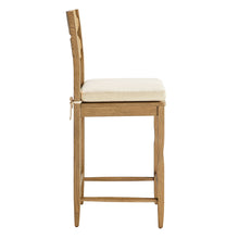 Load image into Gallery viewer, Jax Oak Wood Counter Stool With Wavy Razor Back and Cushion by Modway
