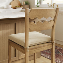 Load image into Gallery viewer, Jax Oak Wood Counter Stool With Wavy Razor Back and Cushion by Modway
