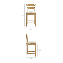 Load image into Gallery viewer, Jax Oak Wood Counter Stool With Wavy Razor Back and Cushion by Modway
