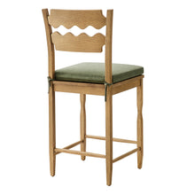 Load image into Gallery viewer, Jax Oak Wood Counter Stool With Wavy Razor Back and Cushion by Modway
