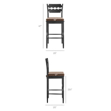 Load image into Gallery viewer, Jax Oak Wood Bar Stool With Wavy Razor Back and Cushion by Modway
