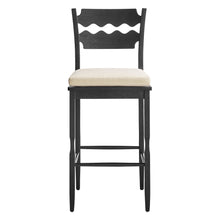 Load image into Gallery viewer, Jax Oak Wood Bar Stool With Wavy Razor Back and Cushion by Modway
