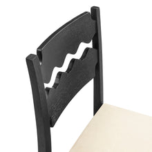 Load image into Gallery viewer, Jax Oak Wood Bar Stool With Wavy Razor Back and Cushion by Modway
