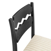 Load image into Gallery viewer, Jax Oak Wood Bar Stool With Wavy Razor Back and Cushion by Modway

