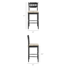 Load image into Gallery viewer, Jax Oak Wood Bar Stool With Wavy Razor Back and Cushion by Modway
