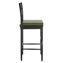 Load image into Gallery viewer, Jax Oak Wood Bar Stool With Wavy Razor Back and Cushion by Modway
