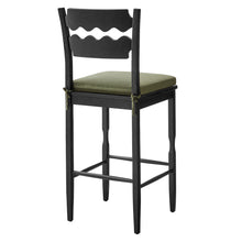 Load image into Gallery viewer, Jax Oak Wood Bar Stool With Wavy Razor Back and Cushion by Modway
