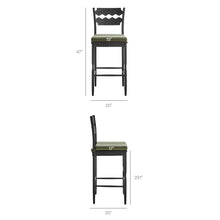 Load image into Gallery viewer, Jax Oak Wood Bar Stool With Wavy Razor Back and Cushion by Modway
