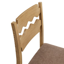 Load image into Gallery viewer, Jax Oak Wood Bar Stool With Wavy Razor Back and Cushion by Modway
