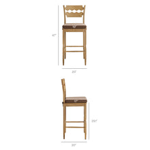 Load image into Gallery viewer, Jax Oak Wood Bar Stool With Wavy Razor Back and Cushion by Modway
