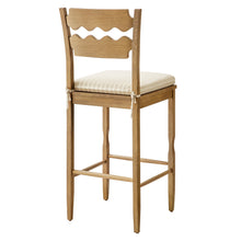 Load image into Gallery viewer, Jax Oak Wood Bar Stool With Wavy Razor Back and Cushion by Modway
