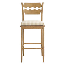 Load image into Gallery viewer, Jax Oak Wood Bar Stool With Wavy Razor Back and Cushion by Modway
