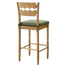 Load image into Gallery viewer, Jax Oak Wood Bar Stool With Wavy Razor Back and Cushion by Modway
