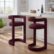 Load image into Gallery viewer, Winslow Performance Velvet Bar Stool Set of 2 by Modway
