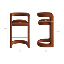 Load image into Gallery viewer, Winslow Performance Velvet Bar Stool Set of 2 by Modway
