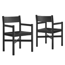 Load image into Gallery viewer, Alvia Oak Wood Dining Armchairs With Woven Seats Set of 2 by Modway
