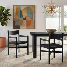 Load image into Gallery viewer, Alvia Oak Wood Dining Armchairs With Woven Seats Set of 2 by Modway
