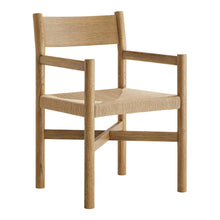 Load image into Gallery viewer, Alvia Oak Wood Dining Armchairs With Woven Seats Set of 2 by Modway
