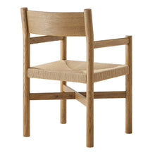 Load image into Gallery viewer, Alvia Oak Wood Dining Armchairs With Woven Seats Set of 2 by Modway

