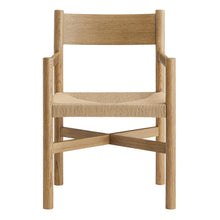 Load image into Gallery viewer, Alvia Oak Wood Dining Armchairs With Woven Seats Set of 2 by Modway
