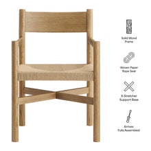 Load image into Gallery viewer, Alvia Oak Wood Dining Armchairs With Woven Seats Set of 2 by Modway
