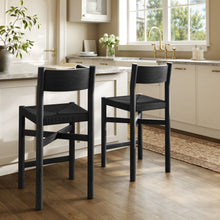 Load image into Gallery viewer, Alvia Oak Wood Counter Stools With Woven Seats Set of 2 by Modway
