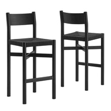 Load image into Gallery viewer, Alvia Oak Wood Bar Stools With Woven Seats Set of 2 by Modway
