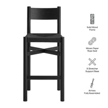 Load image into Gallery viewer, Alvia Oak Wood Bar Stools With Woven Seats Set of 2 by Modway

