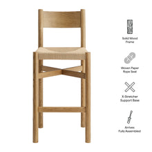 Load image into Gallery viewer, Alvia Oak Wood Bar Stools With Woven Seats Set of 2 by Modway
