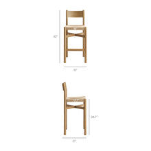 Load image into Gallery viewer, Alvia Oak Wood Bar Stools With Woven Seats Set of 2 by Modway

