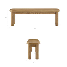 Load image into Gallery viewer, Alvia 58" Oak Wood Bench by Modway
