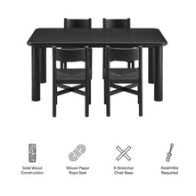 Load image into Gallery viewer, Alvia 5-Piece Oak Wood Dining Table and Chairs Set by Modway
