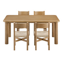 Load image into Gallery viewer, Alvia 5-Piece Oak Wood Dining Table and Chairs Set by Modway
