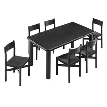 Load image into Gallery viewer, Alvia 7-Piece Oak Wood Dining Table and Chairs Set by Modway
