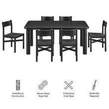 Load image into Gallery viewer, Alvia 7-Piece Oak Wood Dining Table and Chairs Set by Modway
