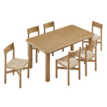 Load image into Gallery viewer, Alvia 7-Piece Oak Wood Dining Table and Chairs Set by Modway
