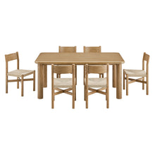 Load image into Gallery viewer, Alvia 7-Piece Oak Wood Dining Table and Chairs Set by Modway
