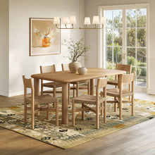 Load image into Gallery viewer, Alvia 7-Piece Oak Wood Dining Table and Chairs Set by Modway
