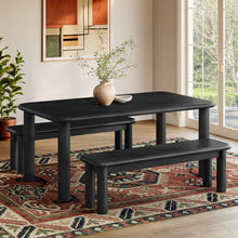 Load image into Gallery viewer, Alvia 3-Piece Oak Wood Dining Table and Benches Set by Modway

