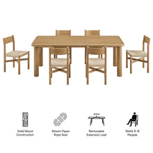 Load image into Gallery viewer, Alvia 7-Piece Oak Wood Extendable Dining Table and Chairs Set by Modway
