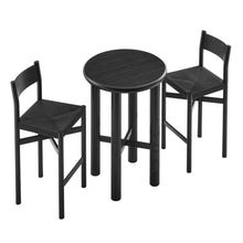 Load image into Gallery viewer, Alvia 3-Piece Round Oak Wood Bar Table With Bar Stools Set by Modway
